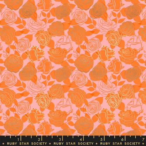 Patchwork Baumwolle - Melody Miller - Curio - Roses Florals Flower Metallic Balmy